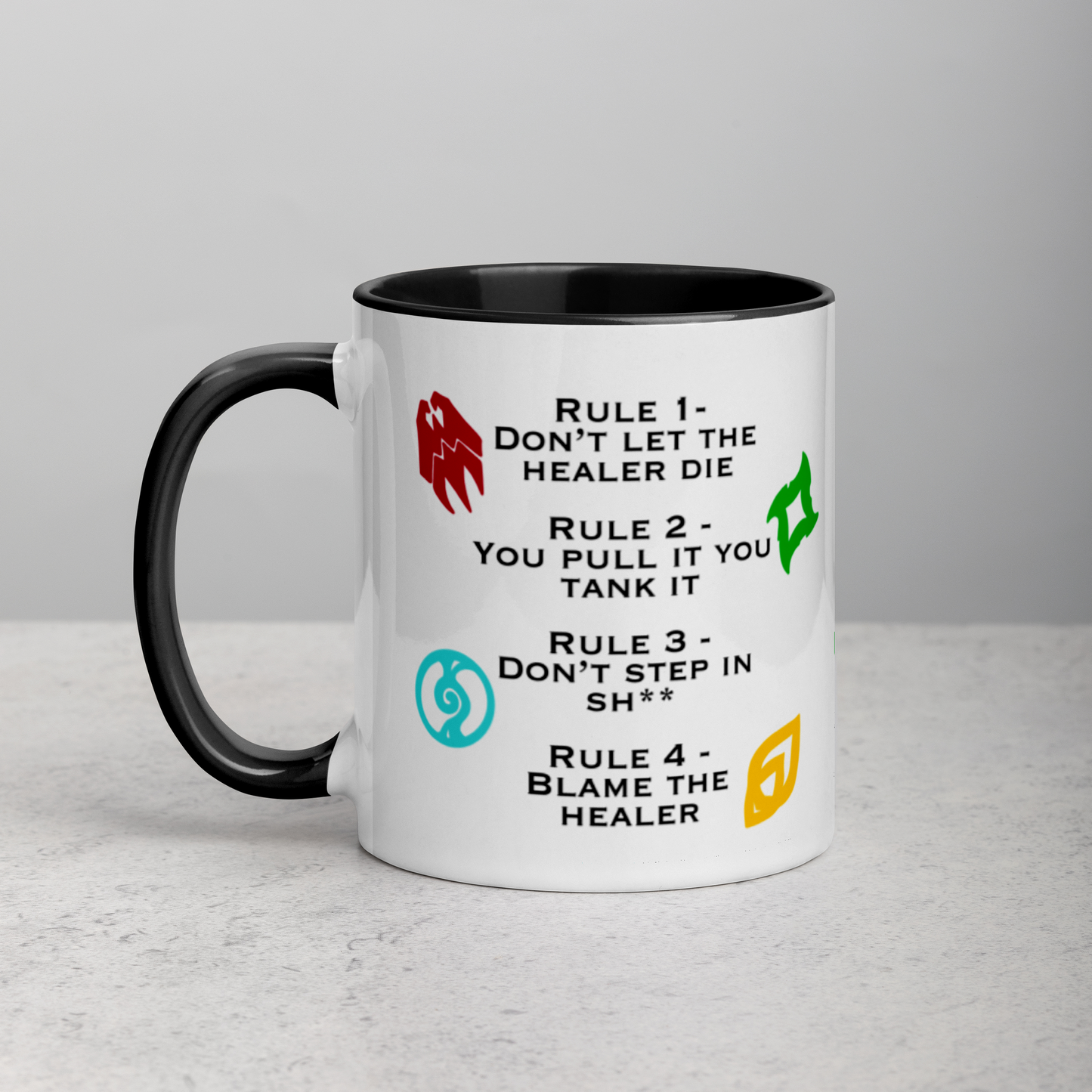 Dungeon & Raid Rules Mug with Color Inside