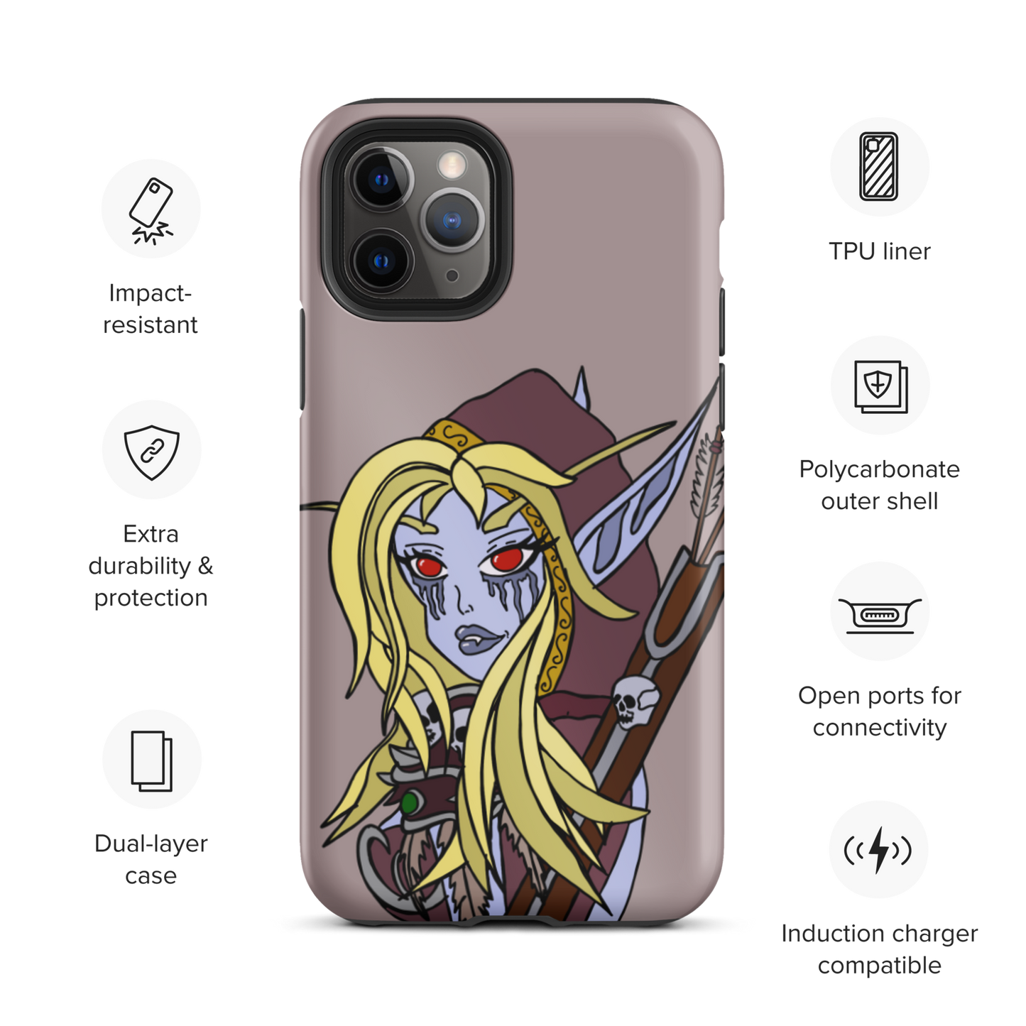 Sylvanas Windrunner Sketch Tough iPhone Case