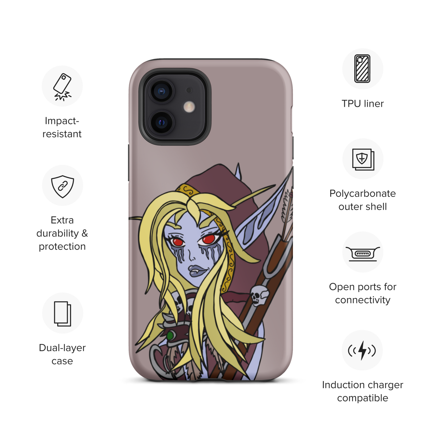 Sylvanas Windrunner Sketch Tough iPhone Case