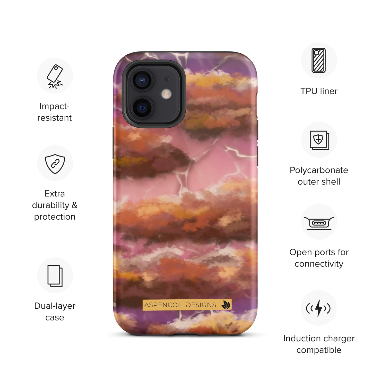 Electric Sunset Symphony iPhone Case