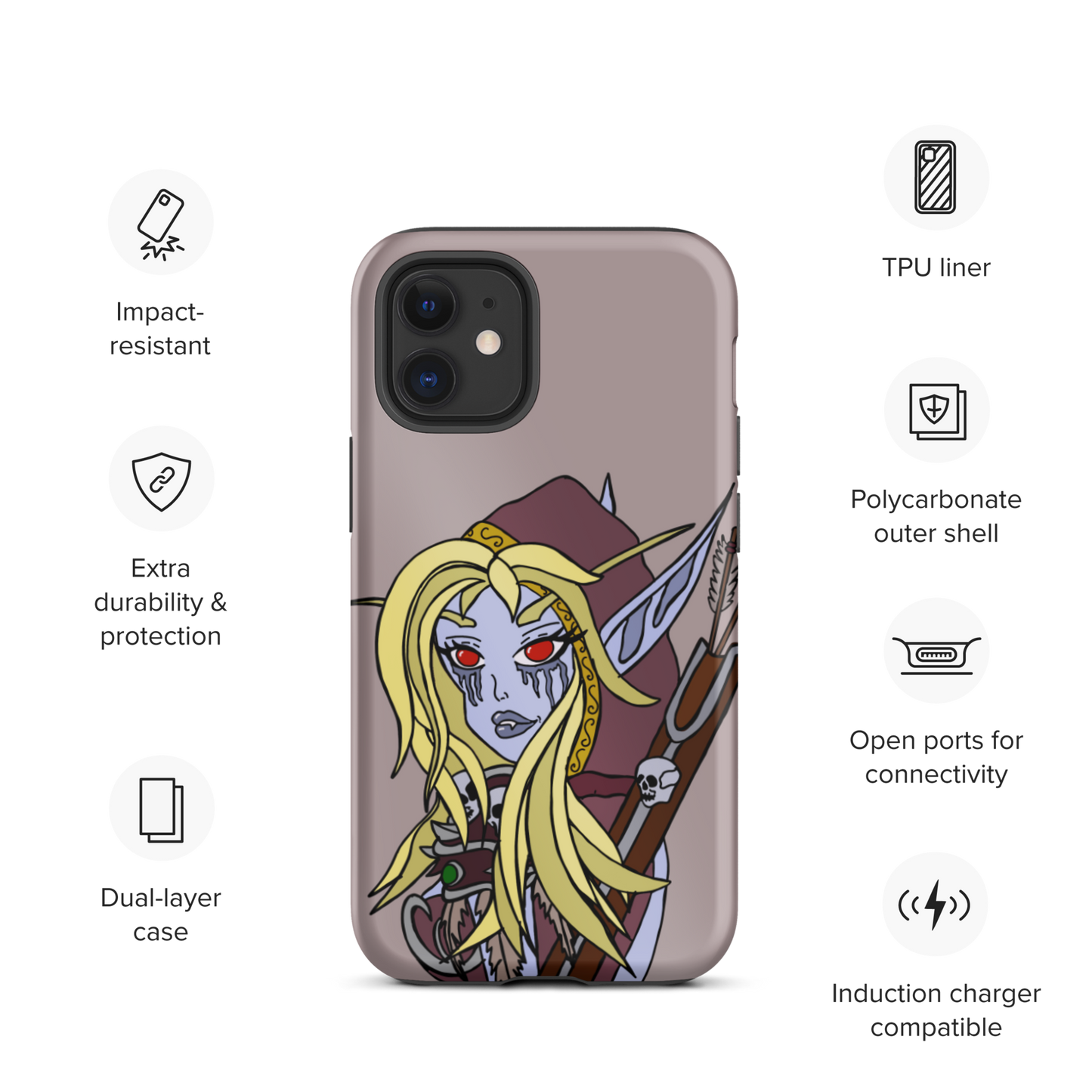 Sylvanas Windrunner Sketch Tough iPhone Case