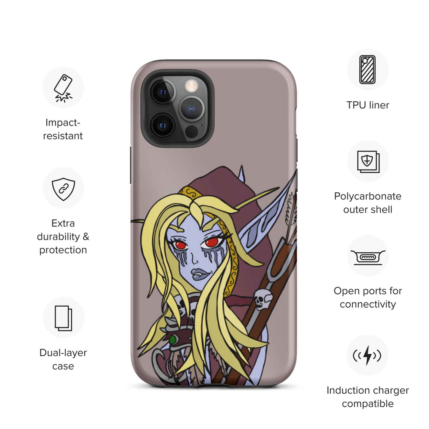 Sylvanas Windrunner Sketch Tough iPhone Case