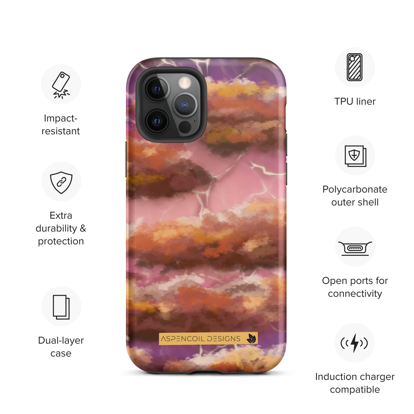 Electric Sunset Symphony iPhone Case