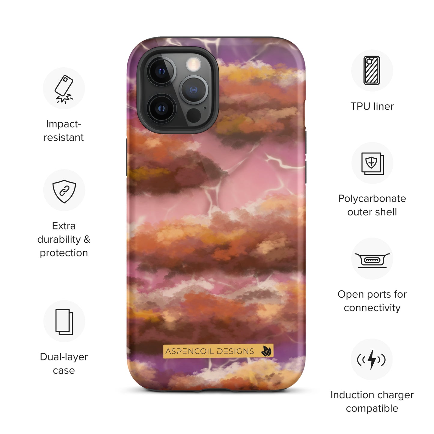 Electric Sunset Symphony iPhone Case