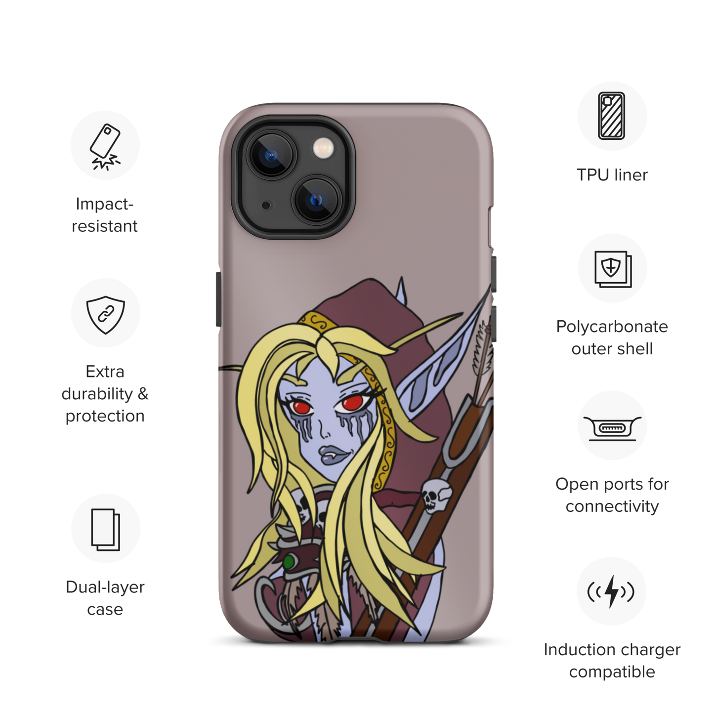 Sylvanas Windrunner Sketch Tough iPhone Case