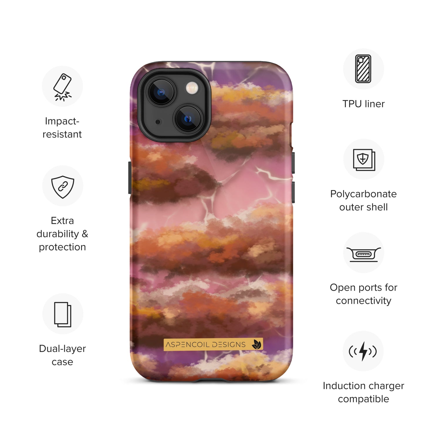 Electric Sunset Symphony iPhone Case