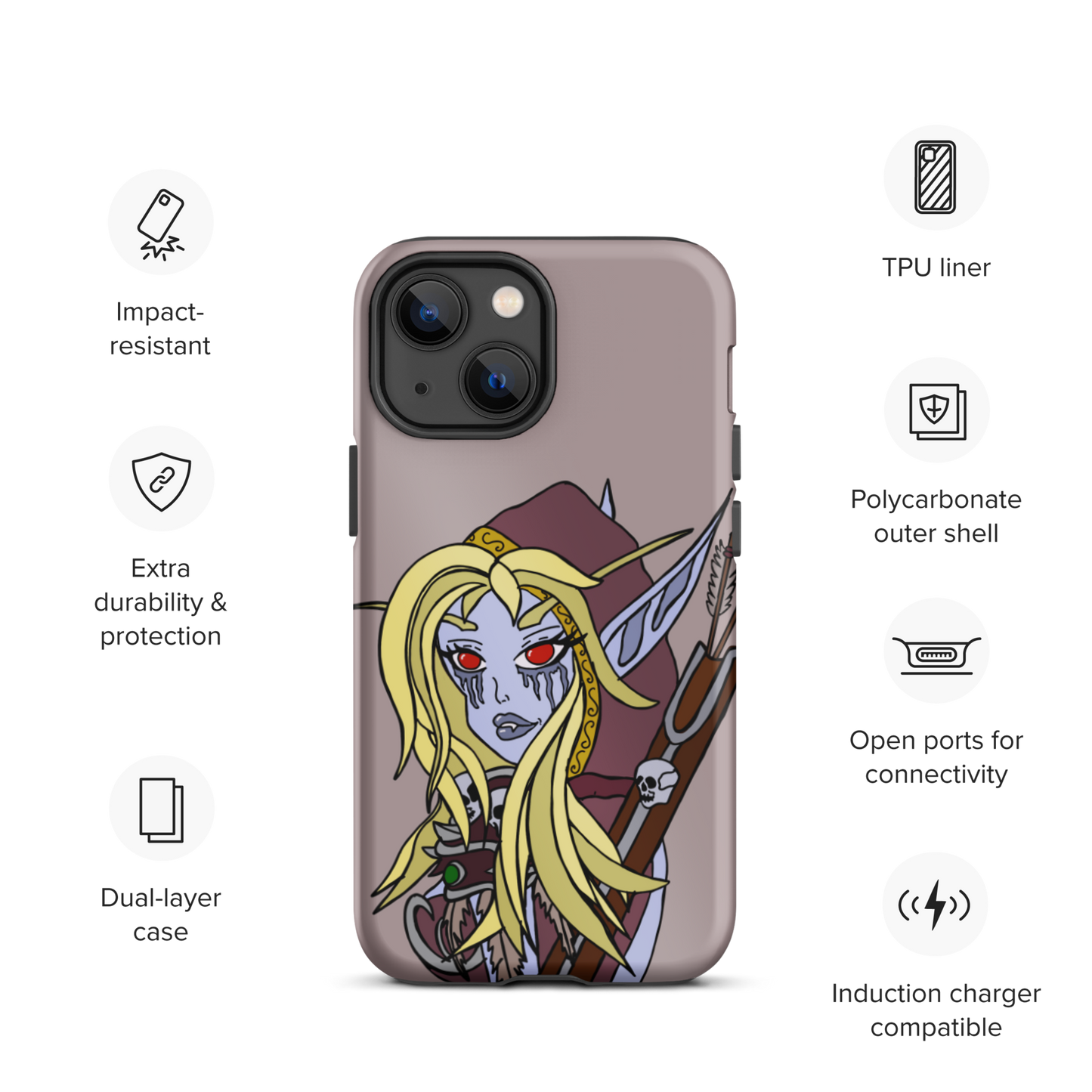 Sylvanas Windrunner Sketch Tough iPhone Case