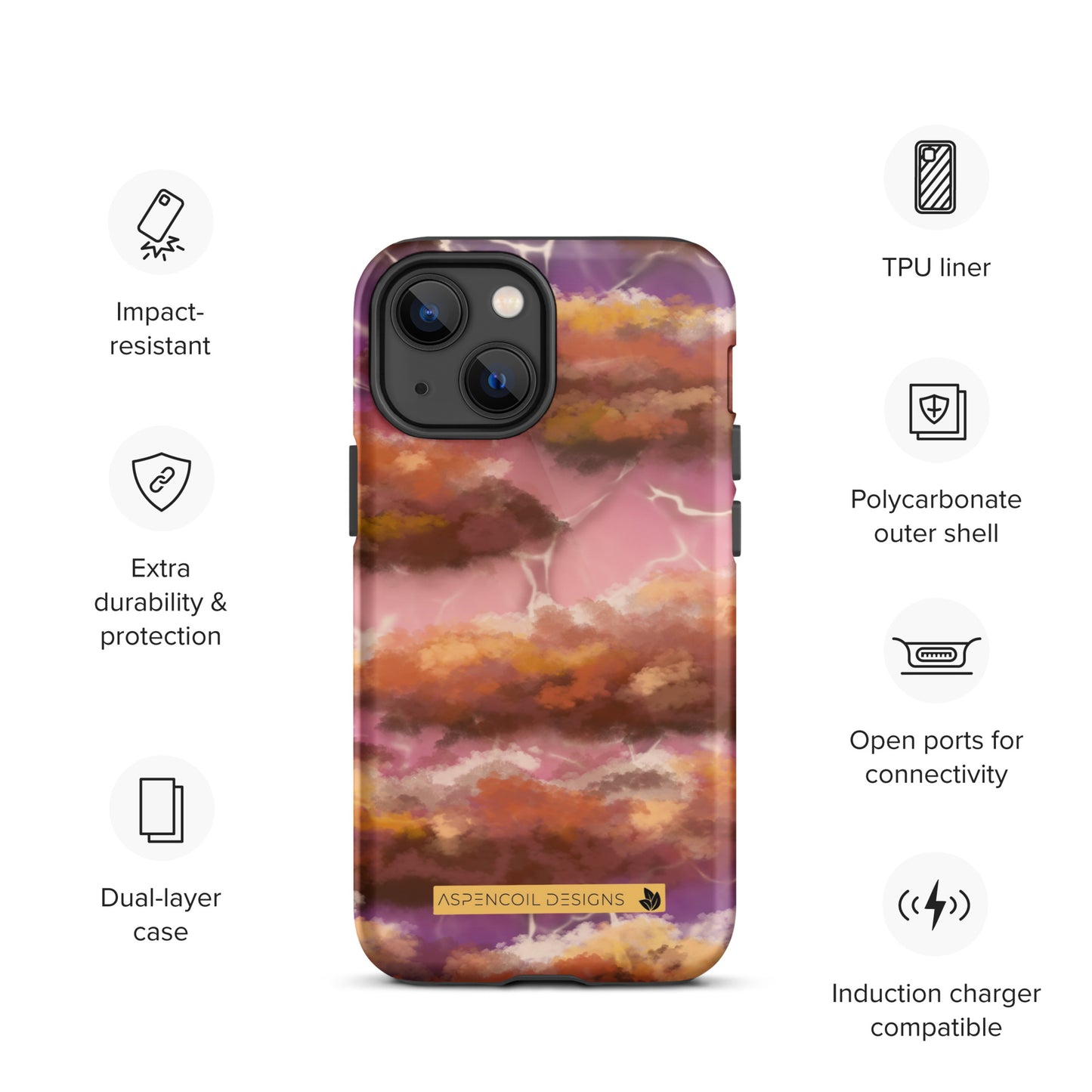 Electric Sunset Symphony iPhone Case