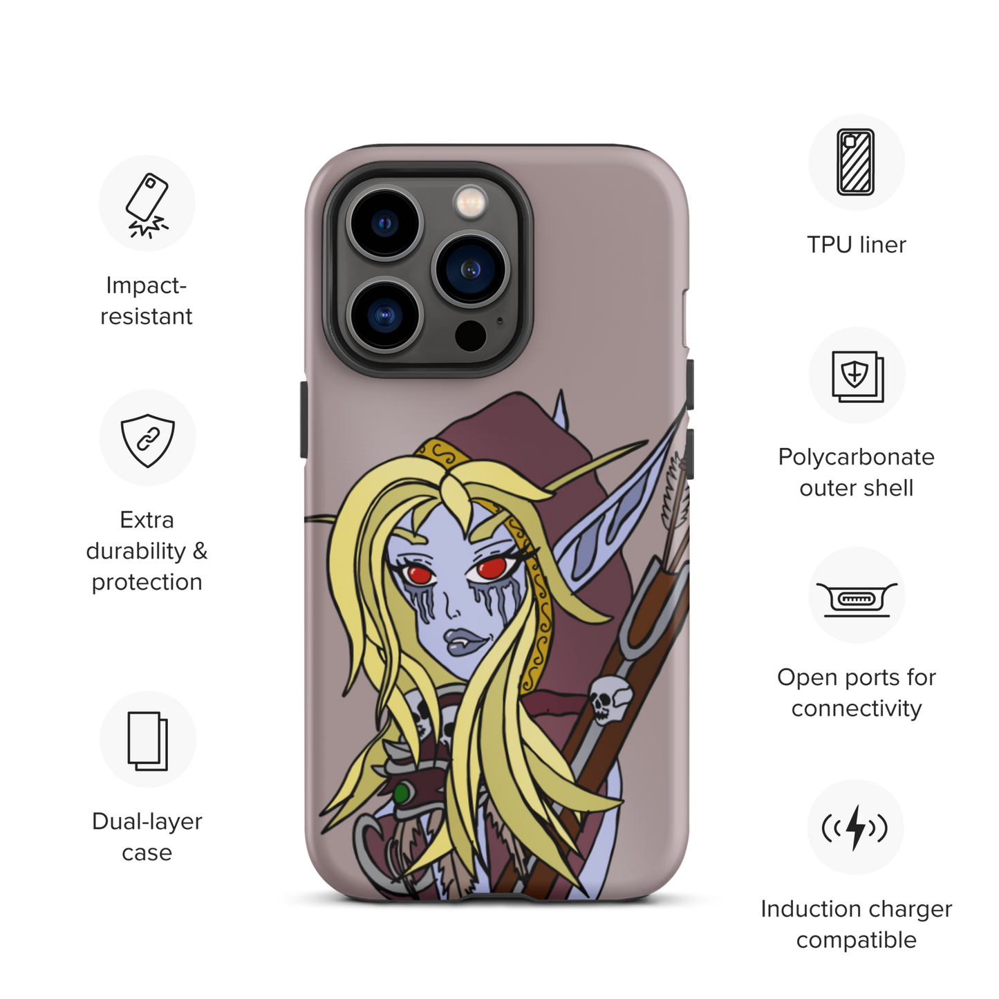 Sylvanas Windrunner Sketch Tough iPhone Case