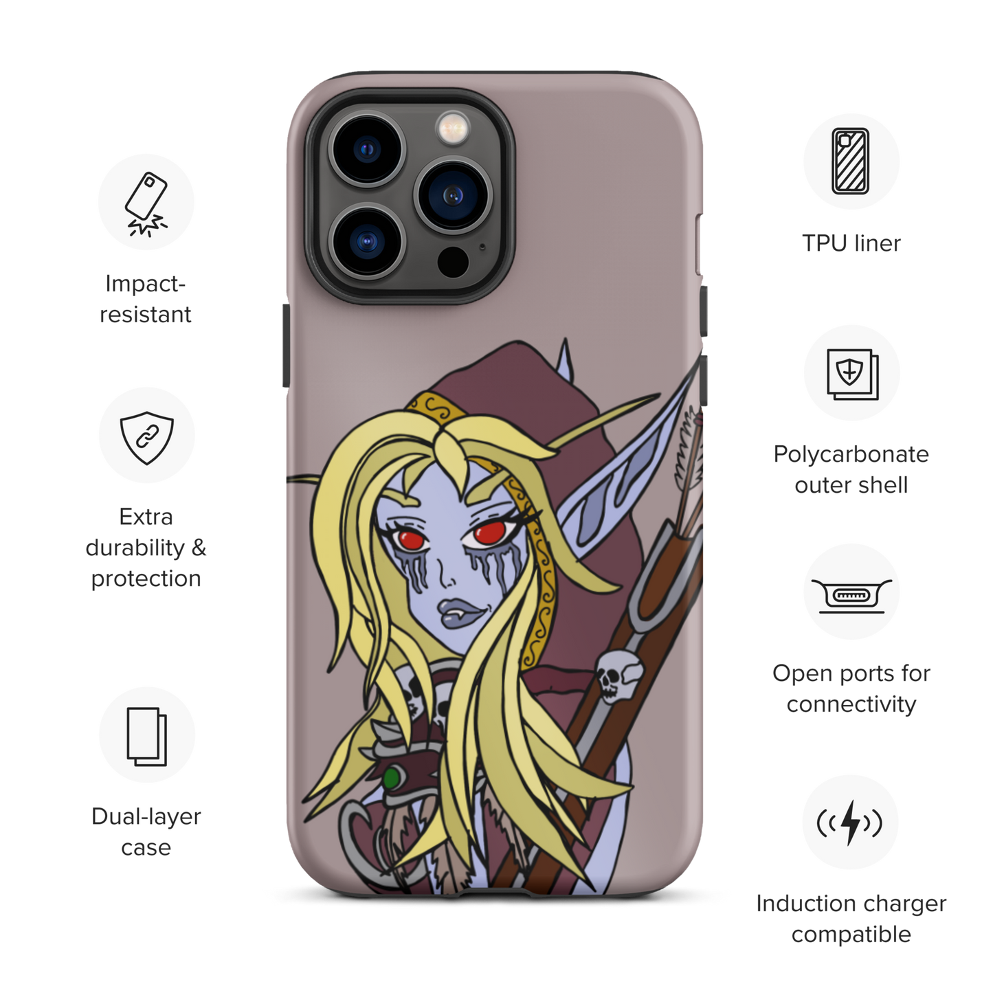 Sylvanas Windrunner Sketch Tough iPhone Case