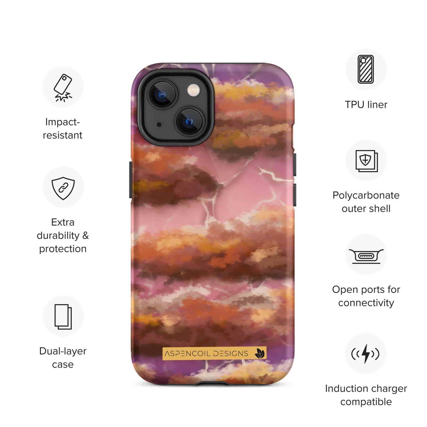 Electric Sunset Symphony iPhone Case