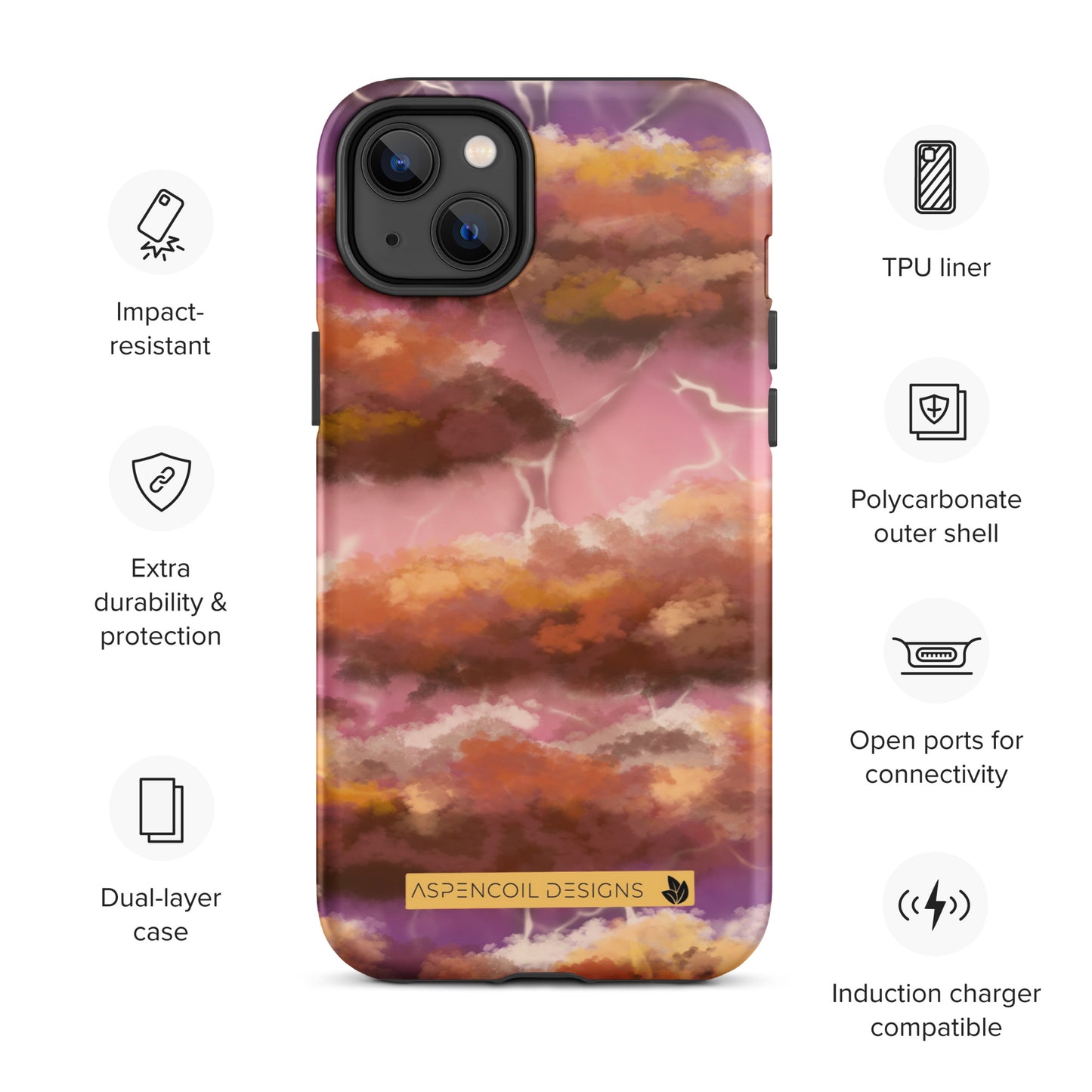 Electric Sunset Symphony iPhone Case