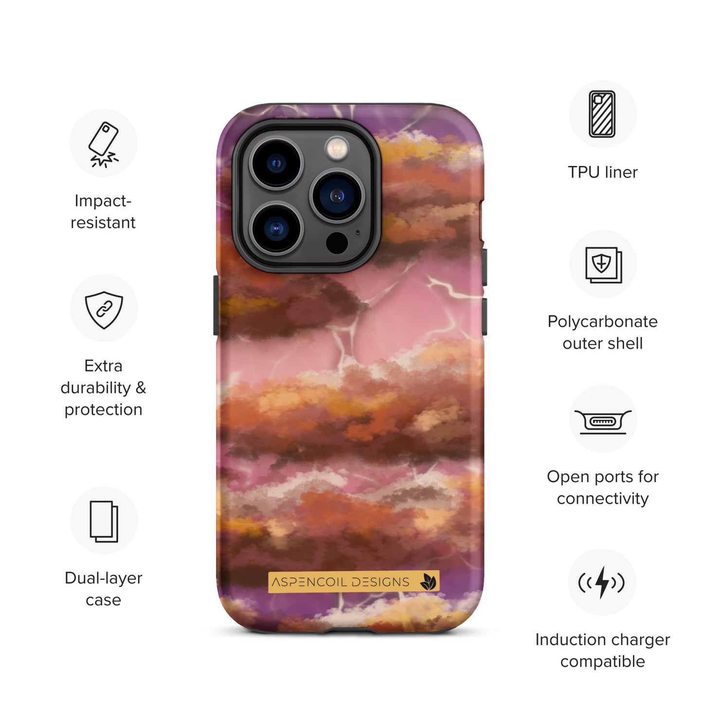 Electric Sunset Symphony iPhone Case