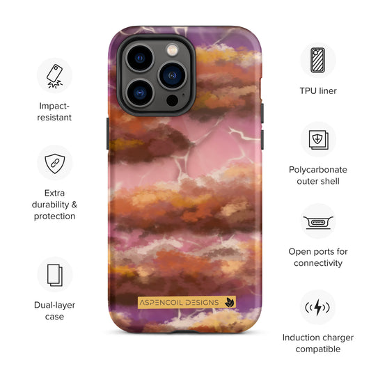 Electric Sunset Symphony iPhone Case