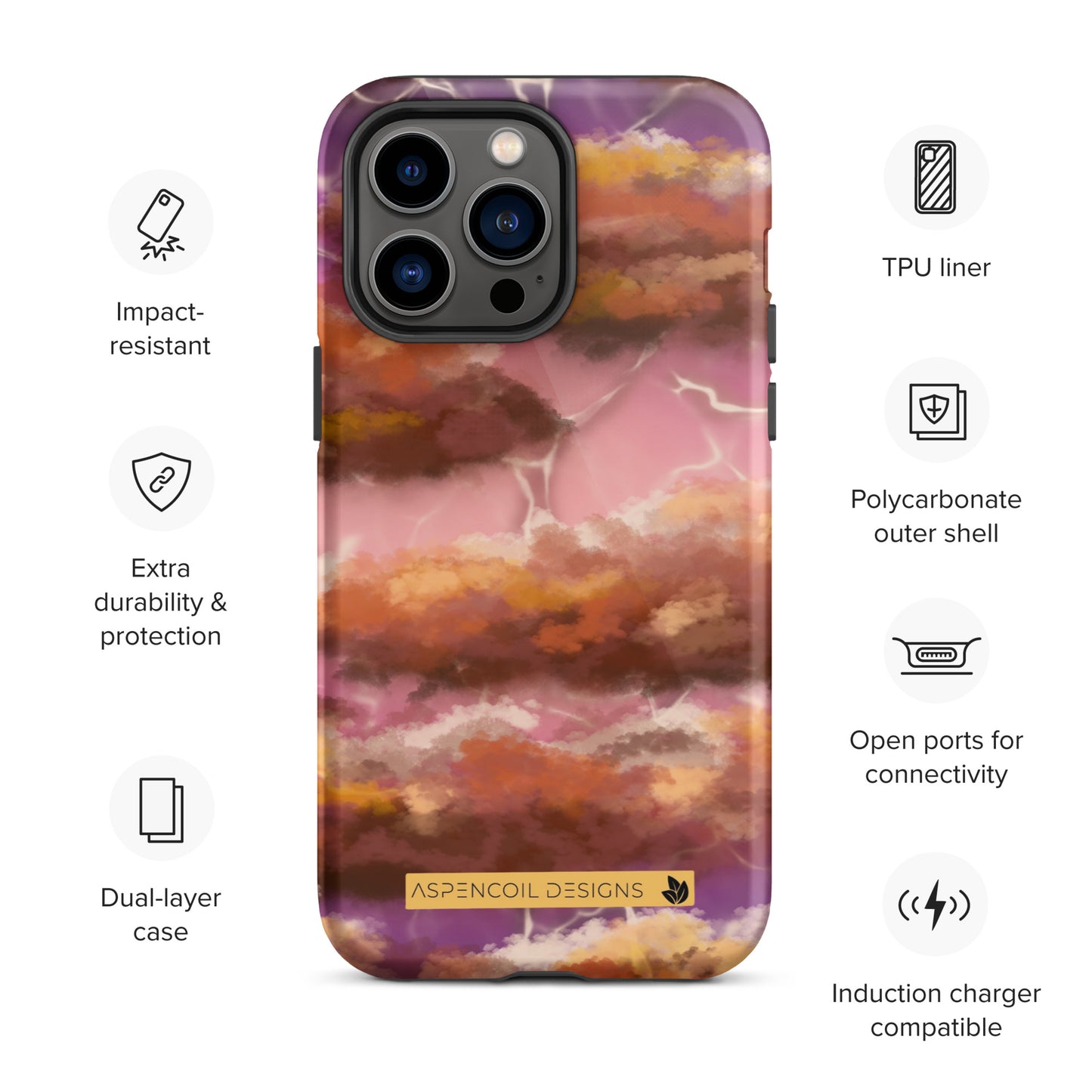 Electric Sunset Symphony iPhone Case