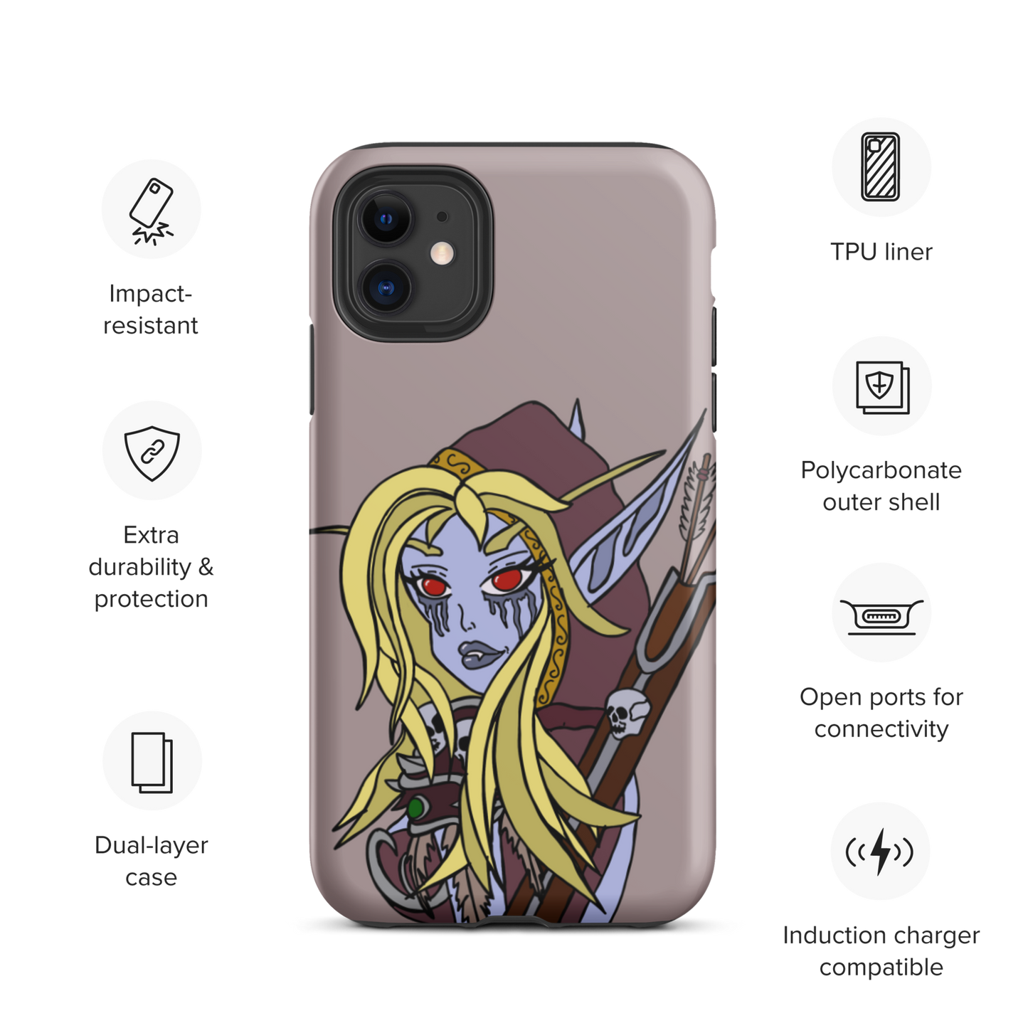 Sylvanas Windrunner Sketch Tough iPhone Case