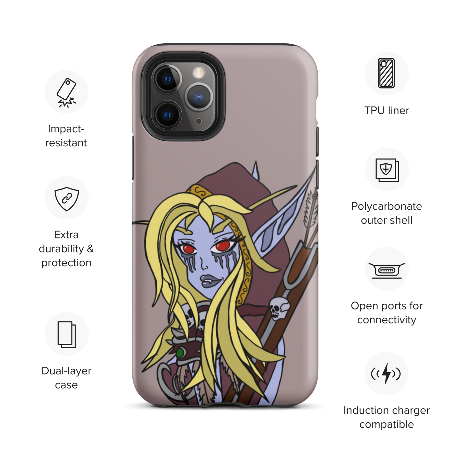 Sylvanas Windrunner Sketch Tough iPhone Case