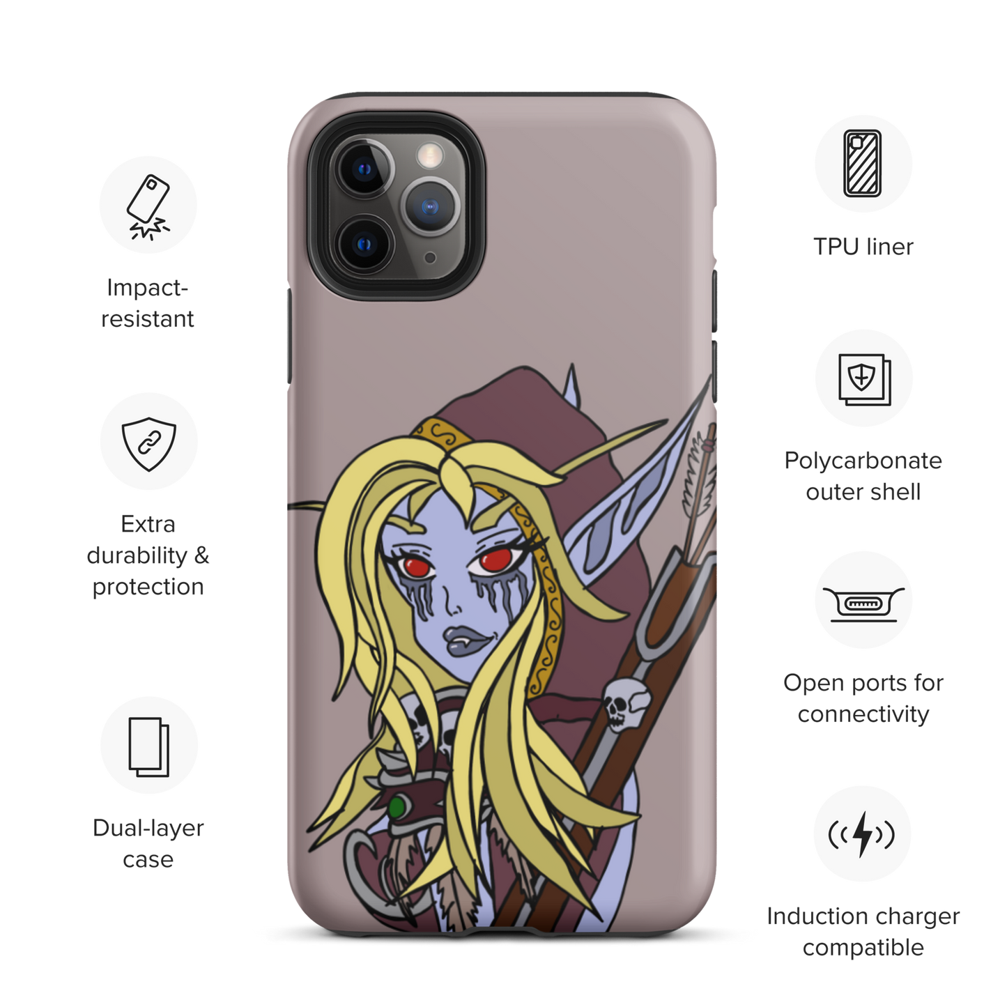 Sylvanas Windrunner Sketch Tough iPhone Case