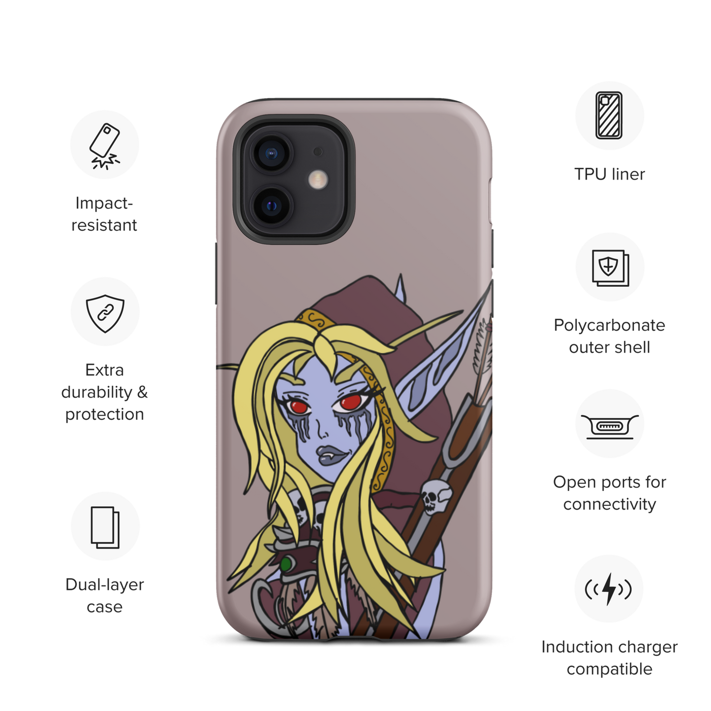 Sylvanas Windrunner Sketch Tough iPhone Case