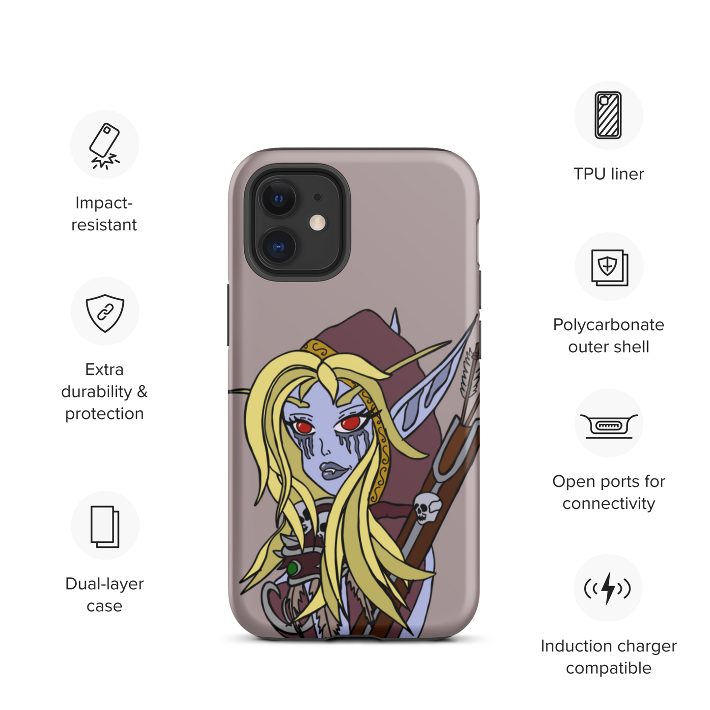 Sylvanas Windrunner Sketch Tough iPhone Case