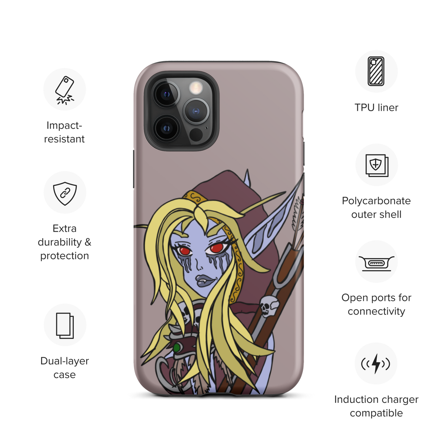 Sylvanas Windrunner Sketch Tough iPhone Case