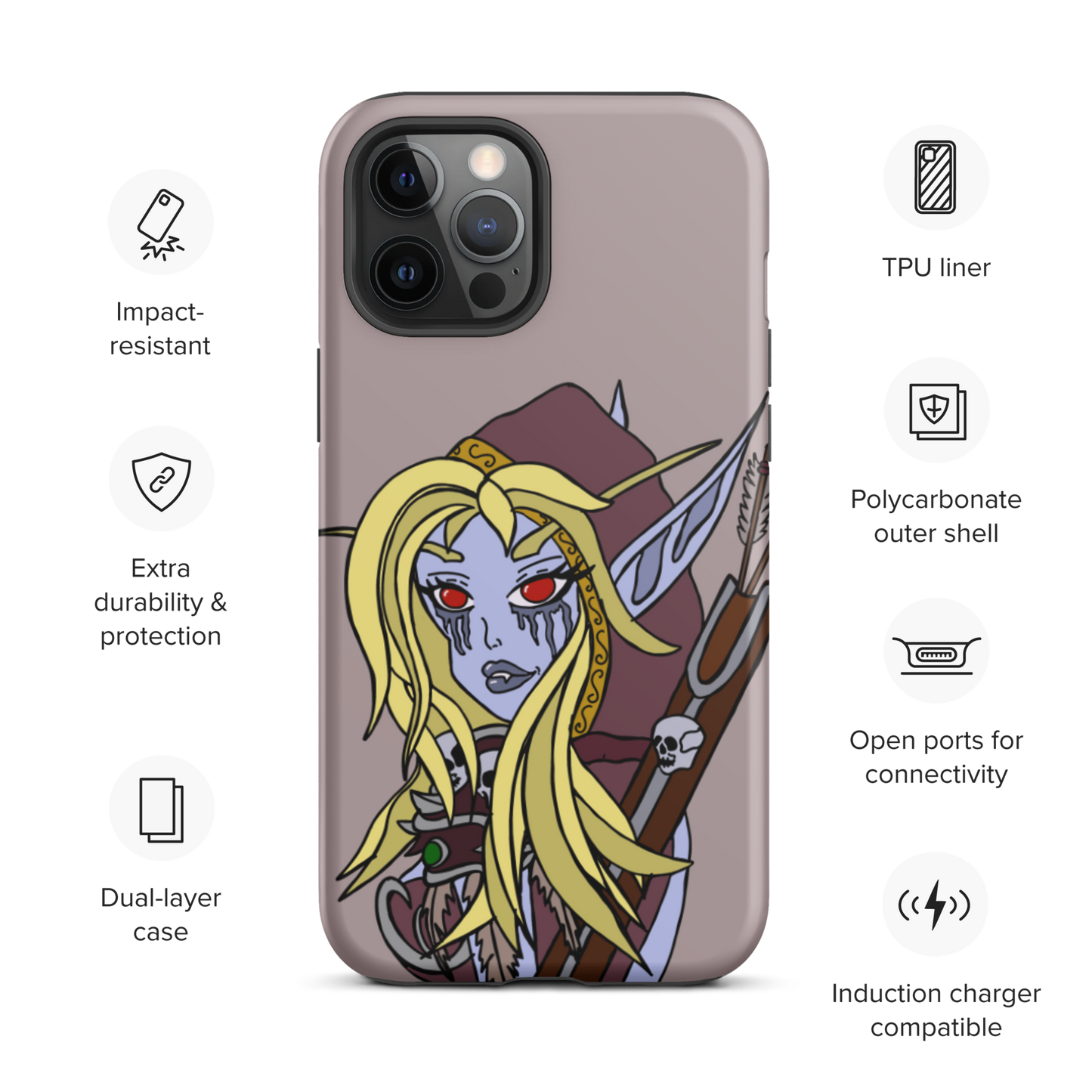 Sylvanas Windrunner Sketch Tough iPhone Case