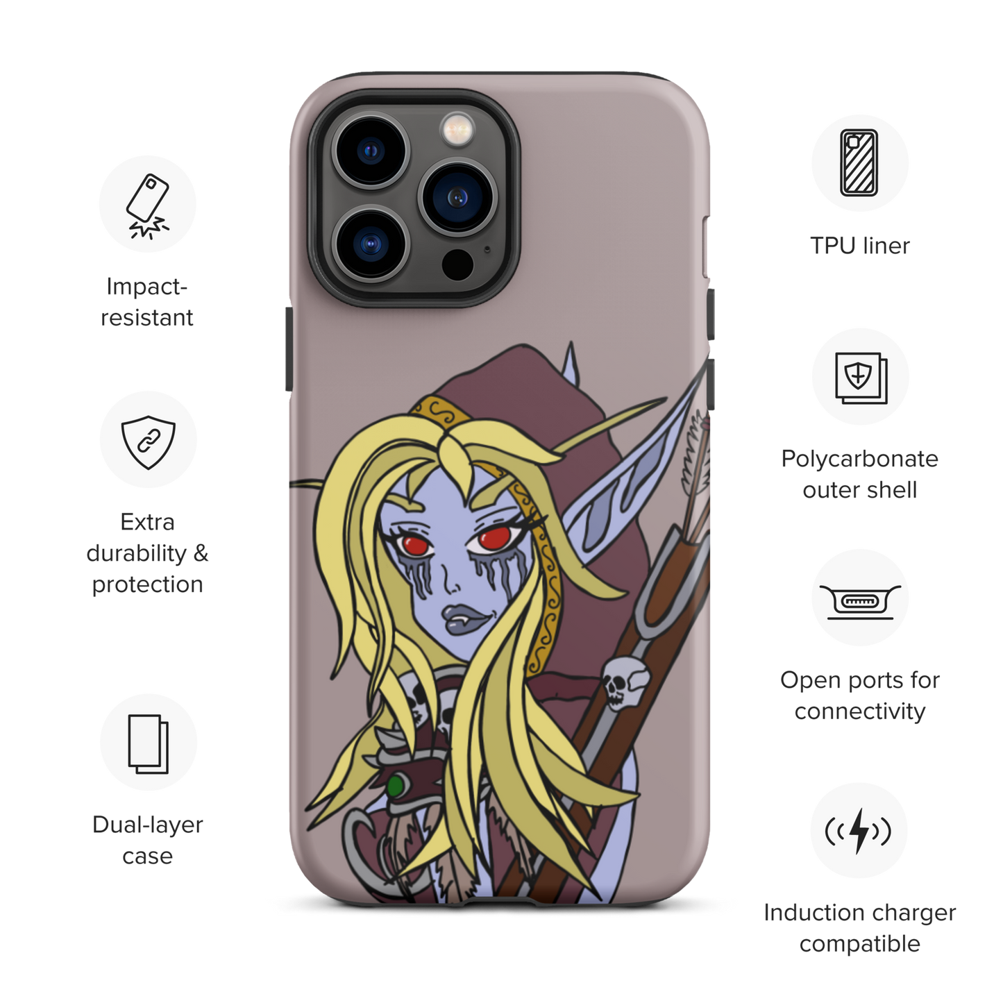 Sylvanas Windrunner Sketch Tough iPhone Case